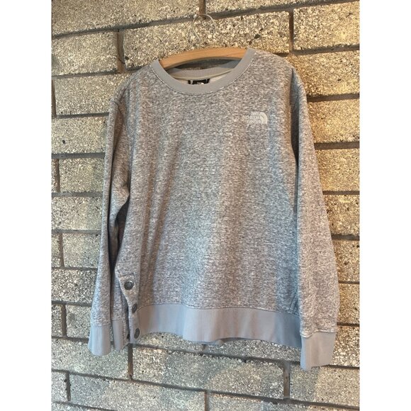 The North Face Womens XL Grey Heather Button-Accent...